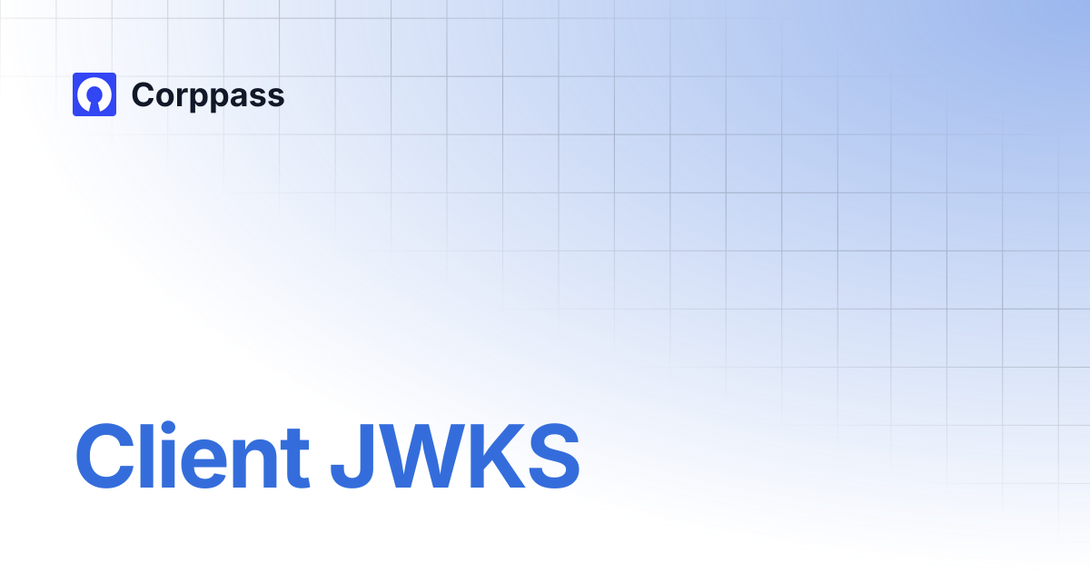 Client JWKS | Corppass