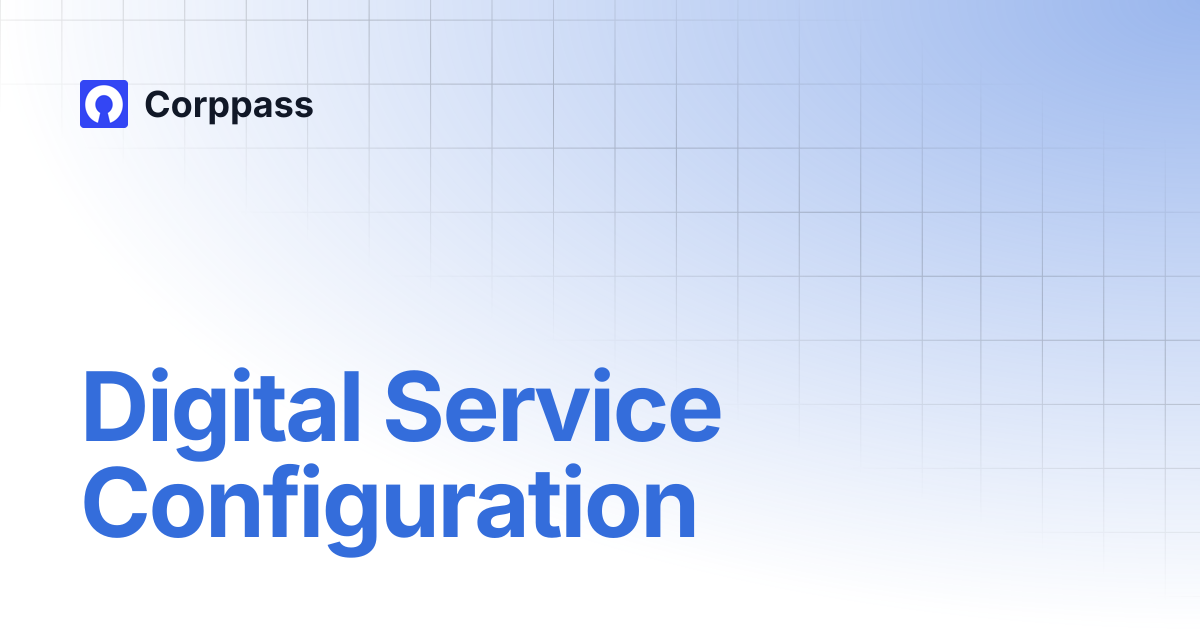 Digital Service Configuration | Corppass